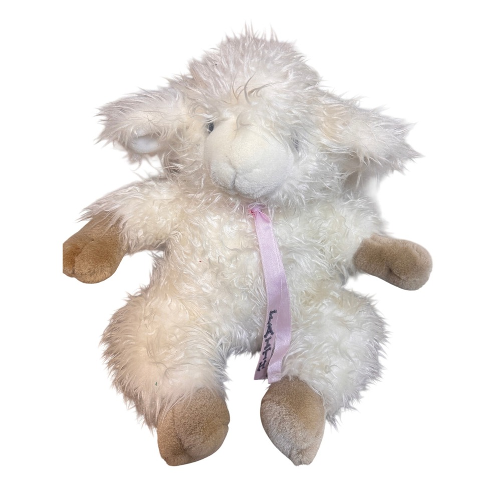 Vintage 1991 Mary Meyer Faith Lamb Plush Shaggy Cream Sheep Stuffed Animal 10in
